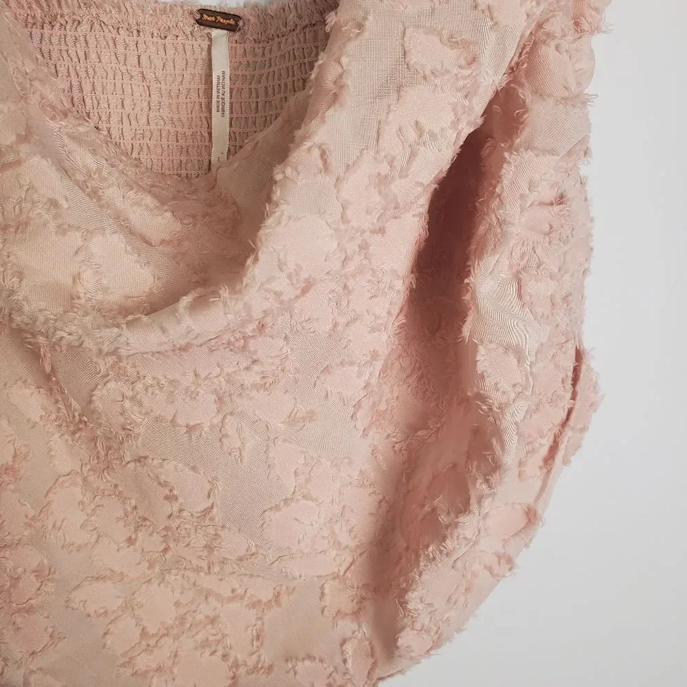 Free People Castille Textured Blush Tank Top Size Large